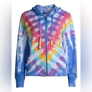 Tie-Dye Full Zip Hoodie Jacket sz: L